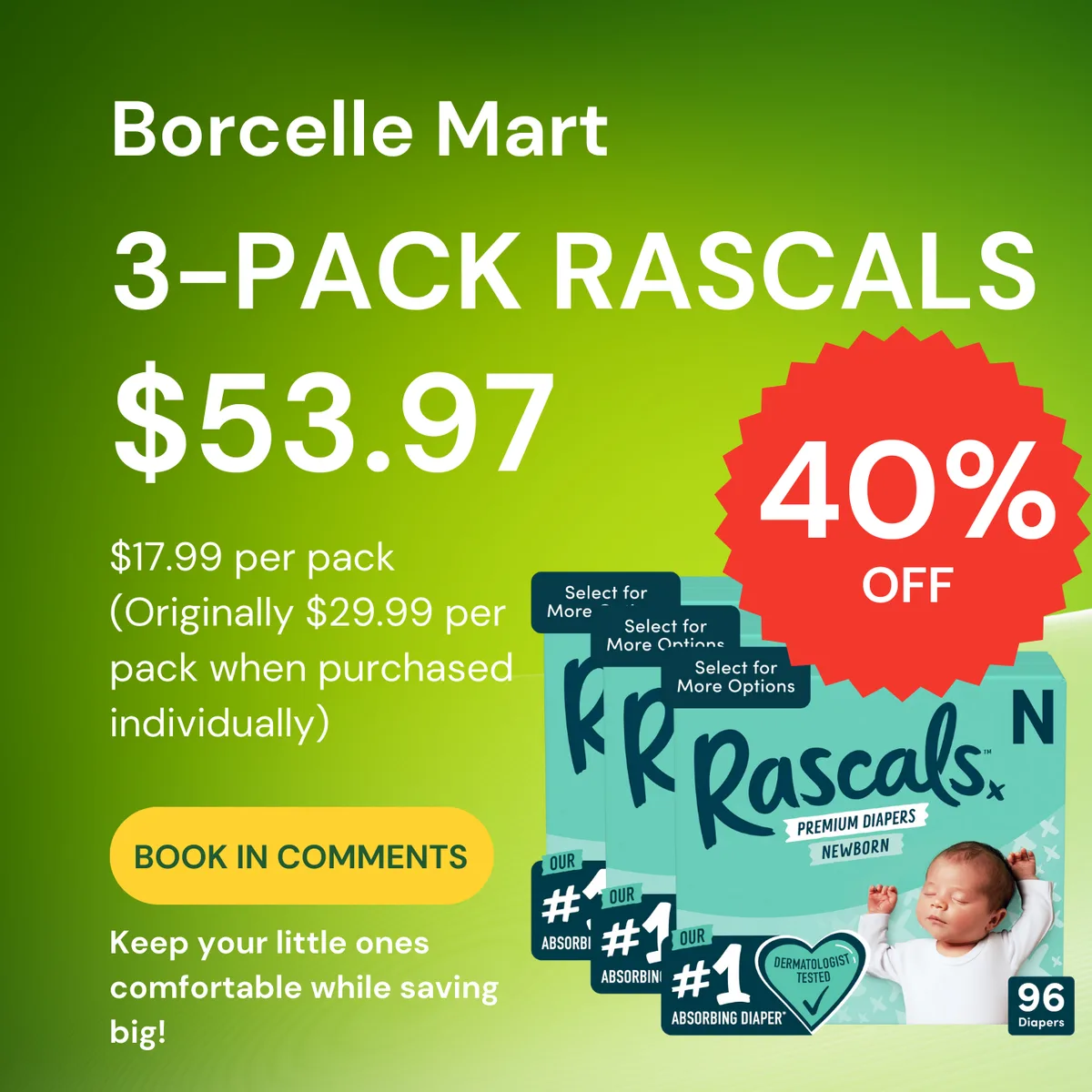 Borcelle Mart — Diapers deal campaign