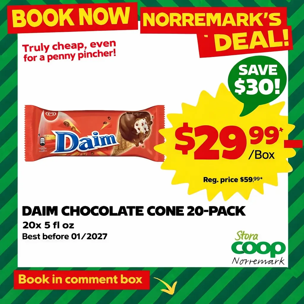 Stora Coop Norremark — Daim Chocolate Cone 20-pack, save $30