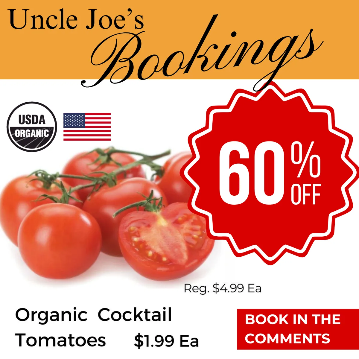 Uncle Joe's — Organic tomatoes deal